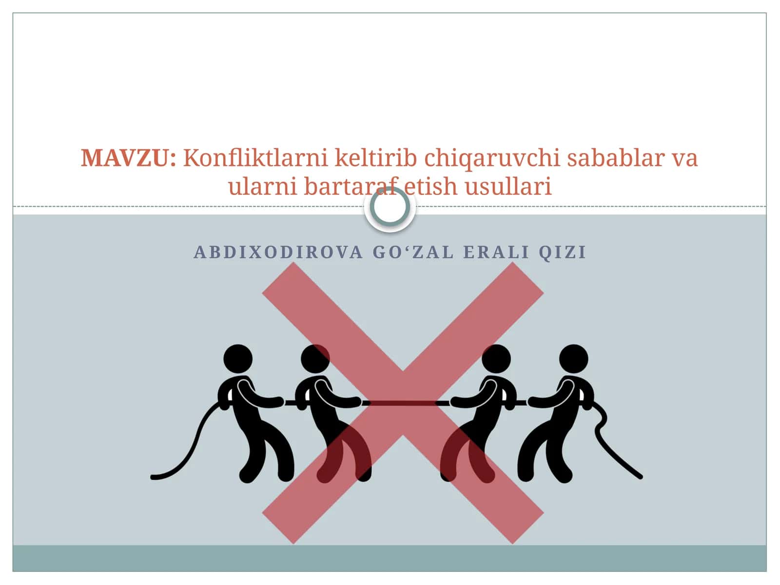 Konfliktlarni keltirib chiqaruvchi sabablar va ularni bartaraf etish usullari 1