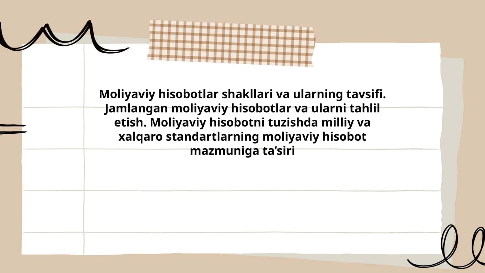 Moliyaviy hisobotlar shakllari va ularning tavsifi 1