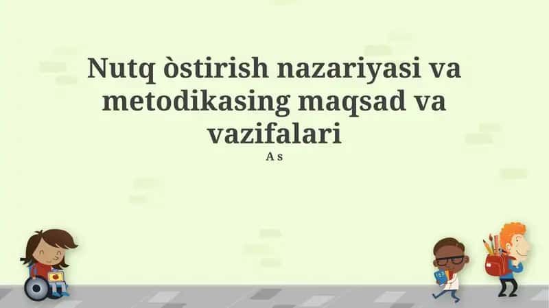 Nutq òstirish nazariyasi va metodikasi 1