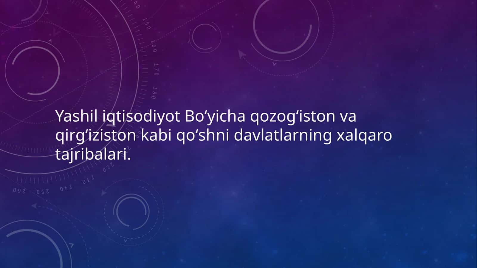Yashil iqtisodiyot Boʻyicha qozogʻiston va qirgʻiziston kabiqoʻshni davlatlarning xalqaro tajribalari 1