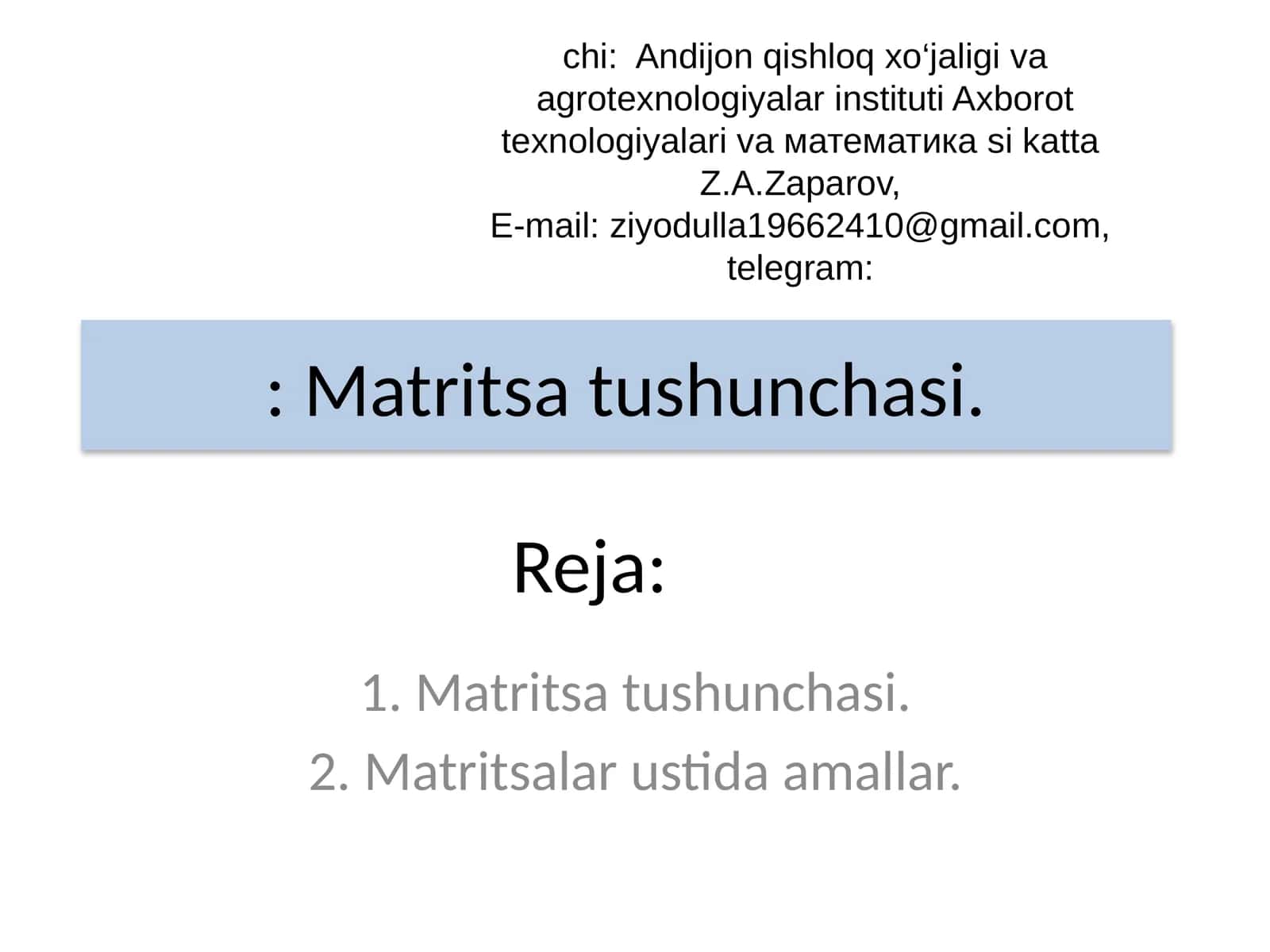 Matritsa tushunchasi 1