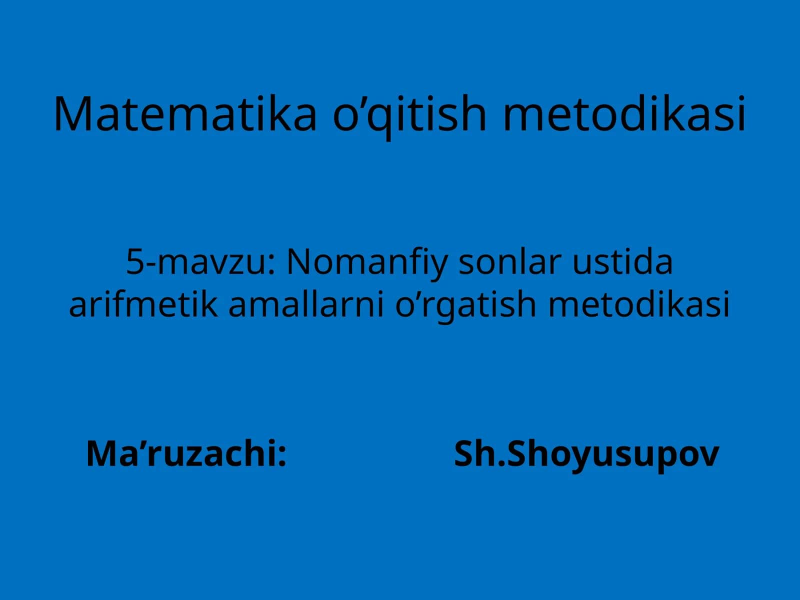 Nomanfiysonlar ustida arifmetika amallarini o'rgatish metodikasi 1