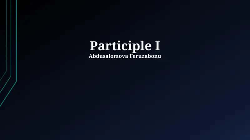 Participle I 1
