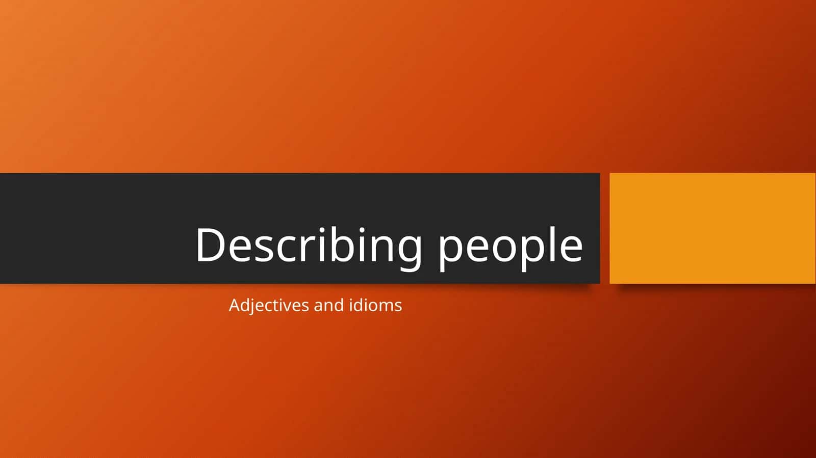 Describing people 1
