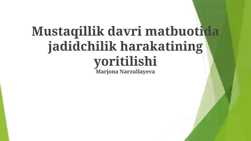 Mustaqillik davri matbuotida jadidchilik harakatining yoritilishi
