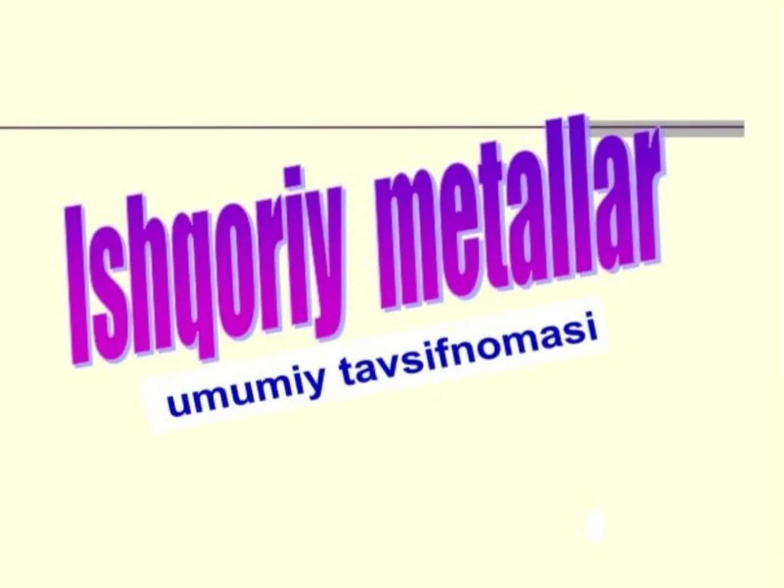 Ishqoriy metallar 1