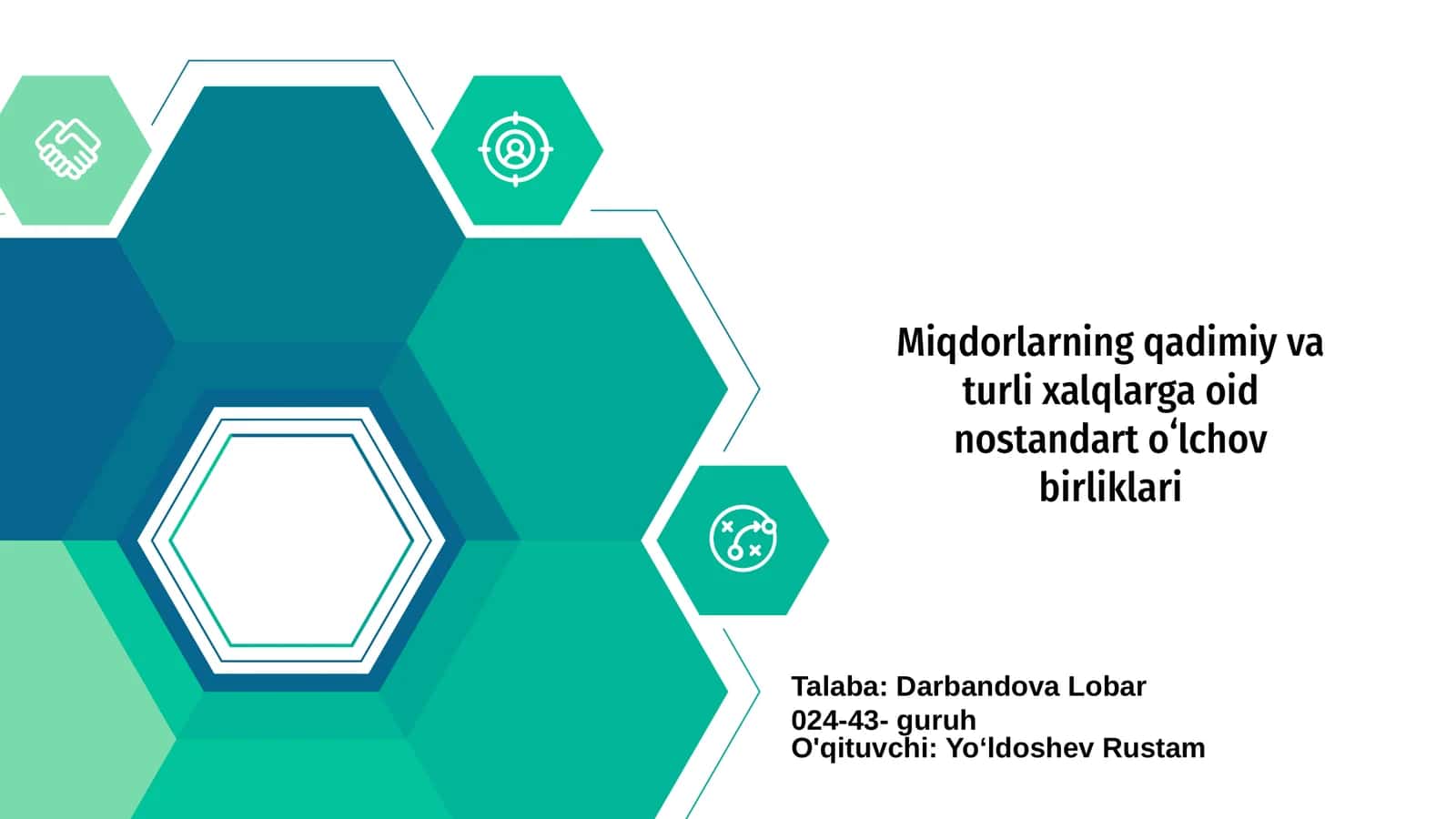Miqdorlarning qadimiy va turli xalqlarga oid nostandart oʻlchov birliklari 1