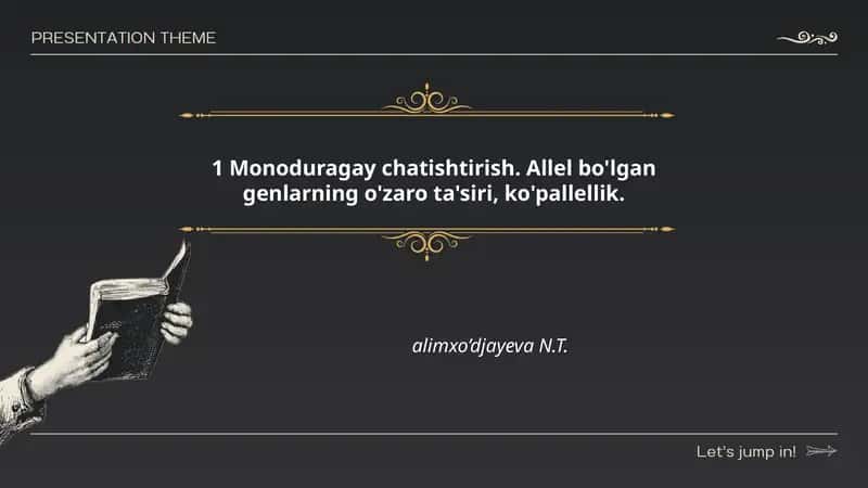 Monoduragay chatishtirish 1