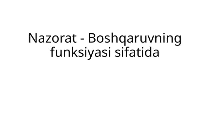 Nazorat-Boshqaruvning funksiyasi sifatida 1