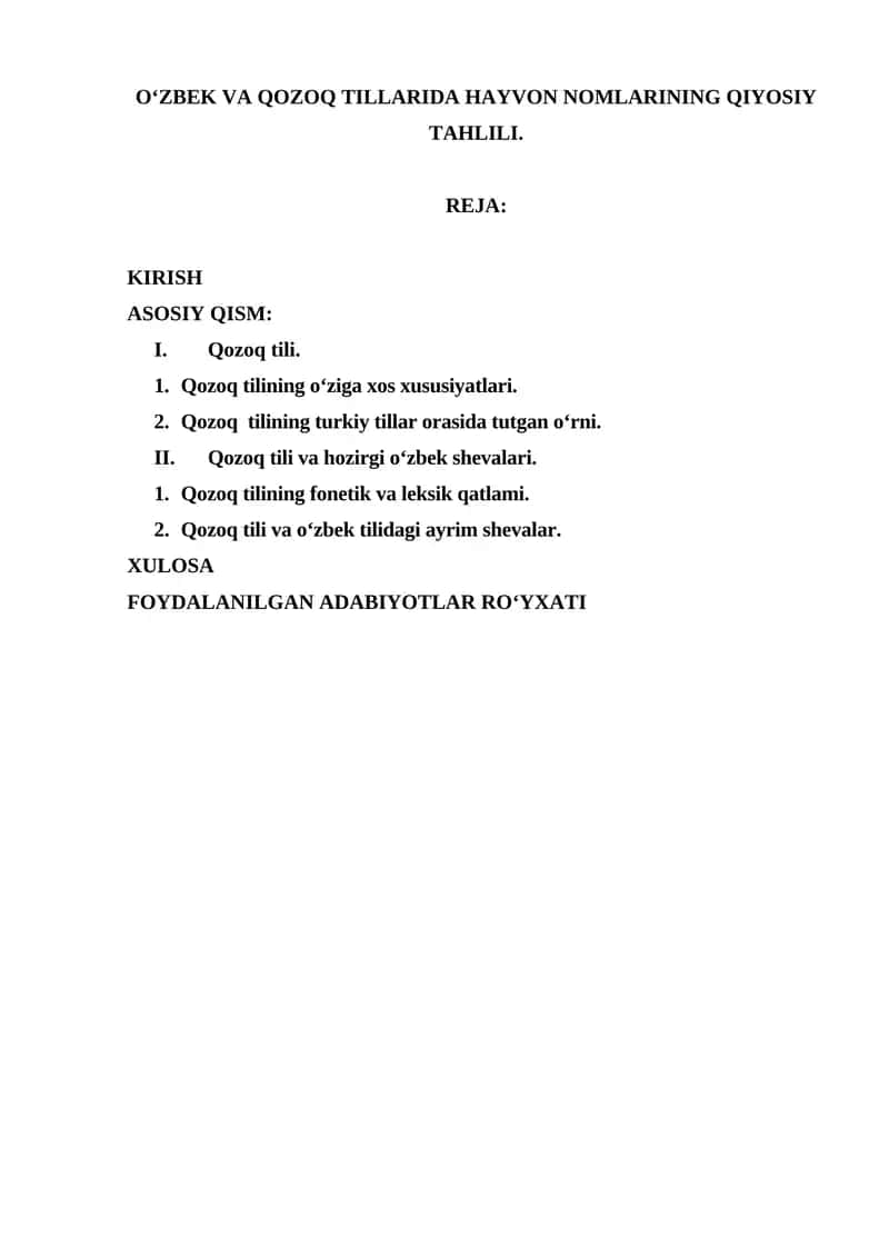 Kurs ishi mavzusining dolzarbligi va zarurati 1