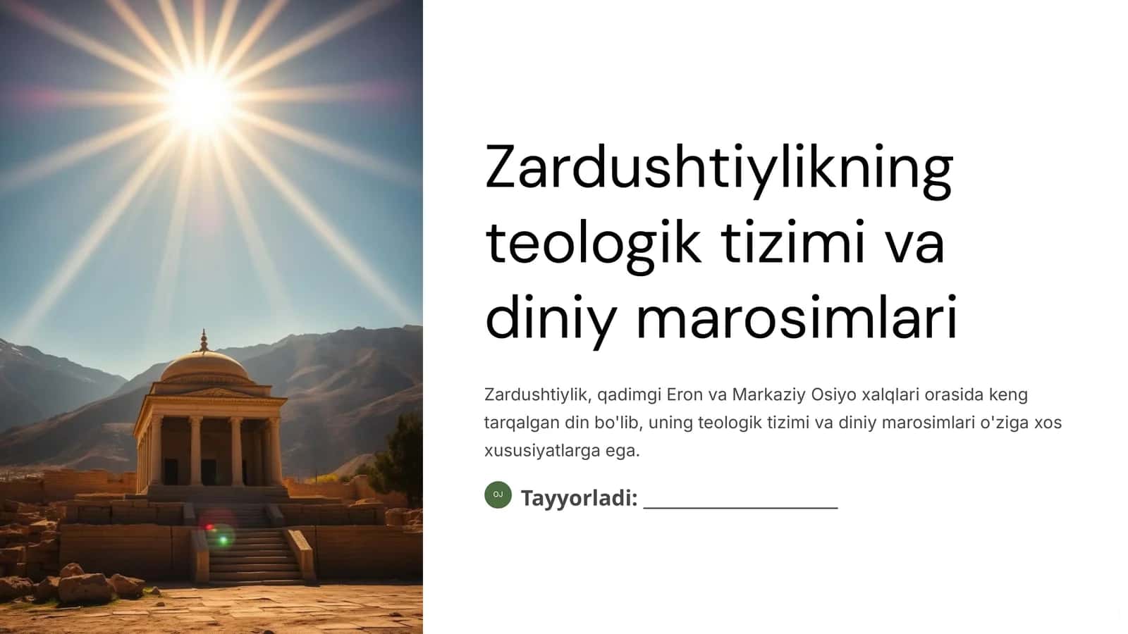 Zardushtiylikning teologik tizimi va diniy marosimlari 1
