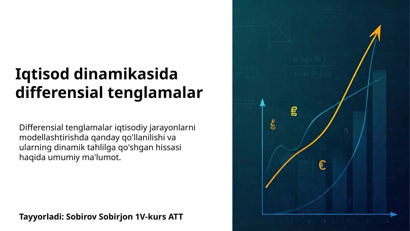 Iqtisod dinamikasida differensial tenglamalar 1