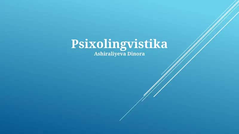 Psixolingvistika 1