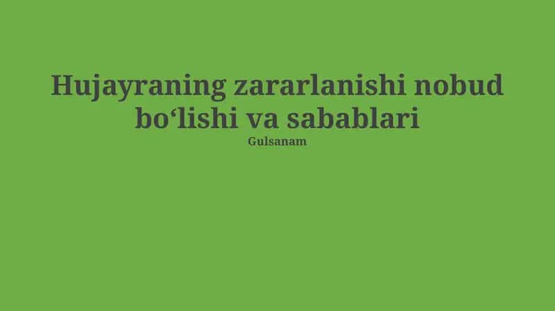 Mitoxondrial shikastlanishi va hujayra o'limining asosiy mexanizmlari 1