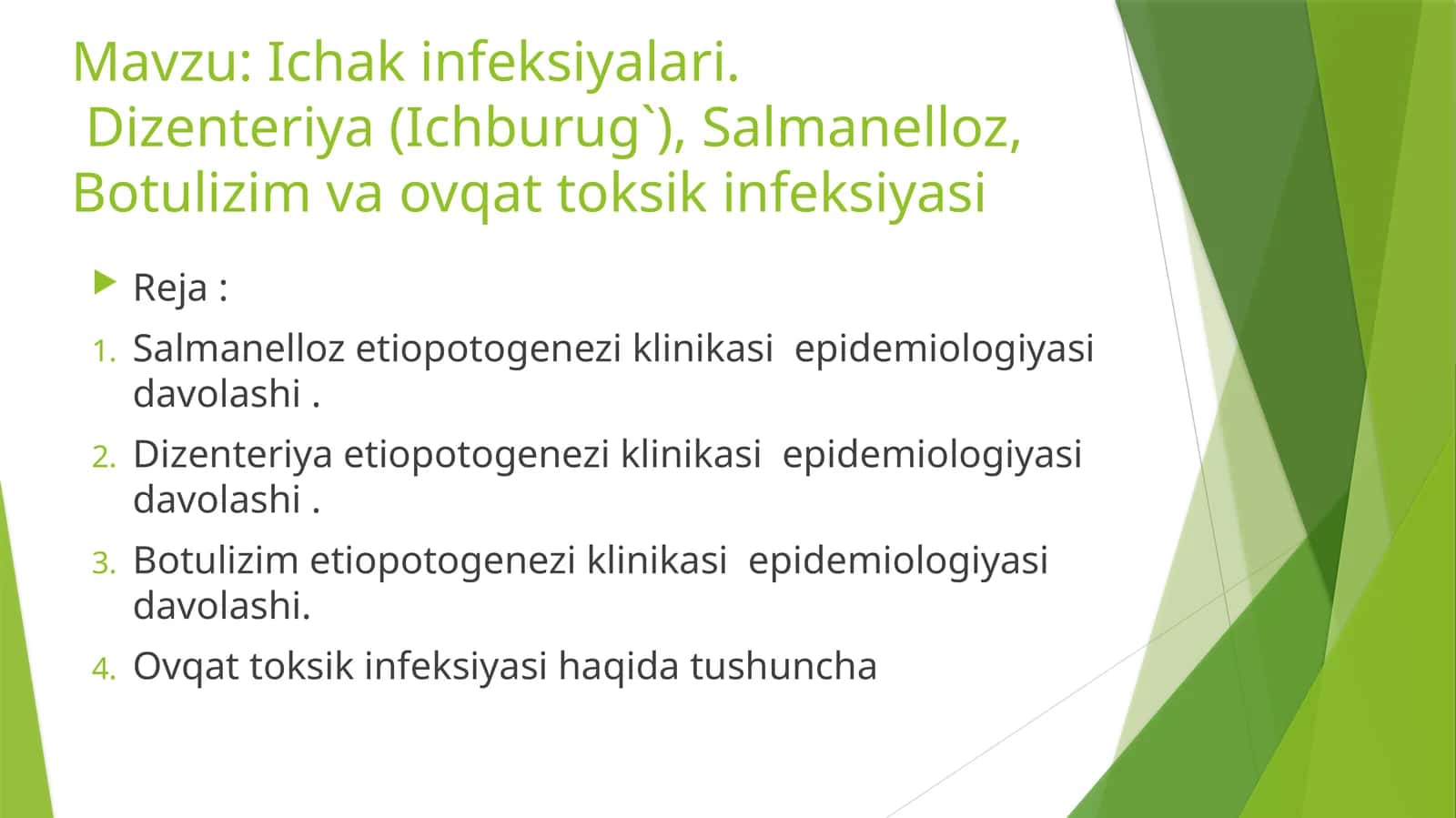 Ichakinfeksiyalari.Dizenteriya(Ichburug`),Salmanelloz,Botulizimvaovqattoksikinfeksiyasi 1