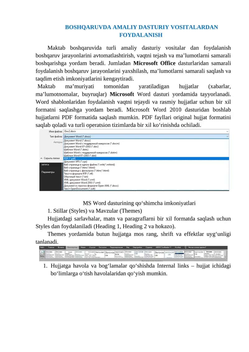 Microsoft Office dasturlari 1