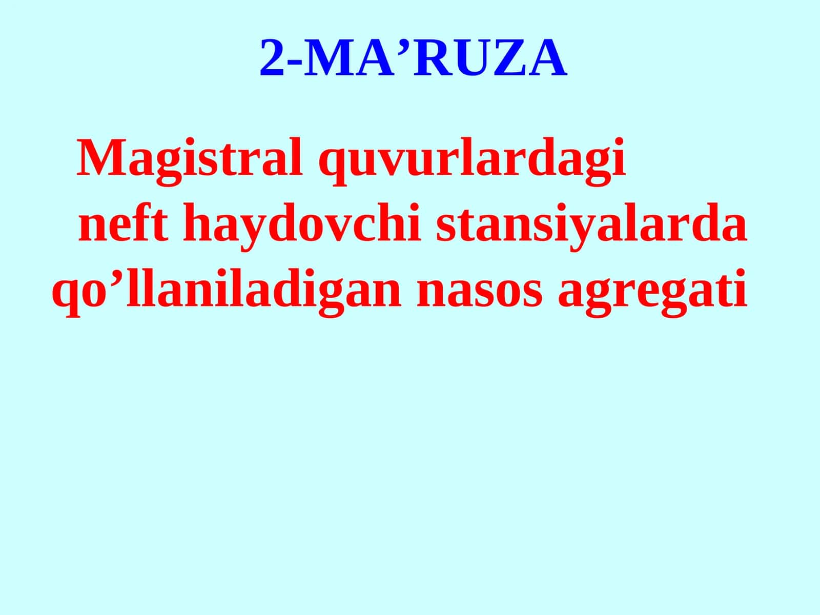 Magistral quvurlardagi neft haydovchi stansiyalarda qo’llaniladigan nasos agregati 1