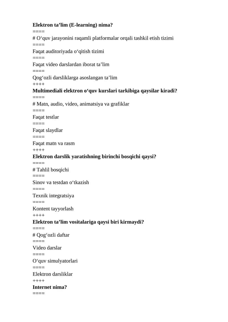 Elektron ta’lim (E-learning) nima? 1