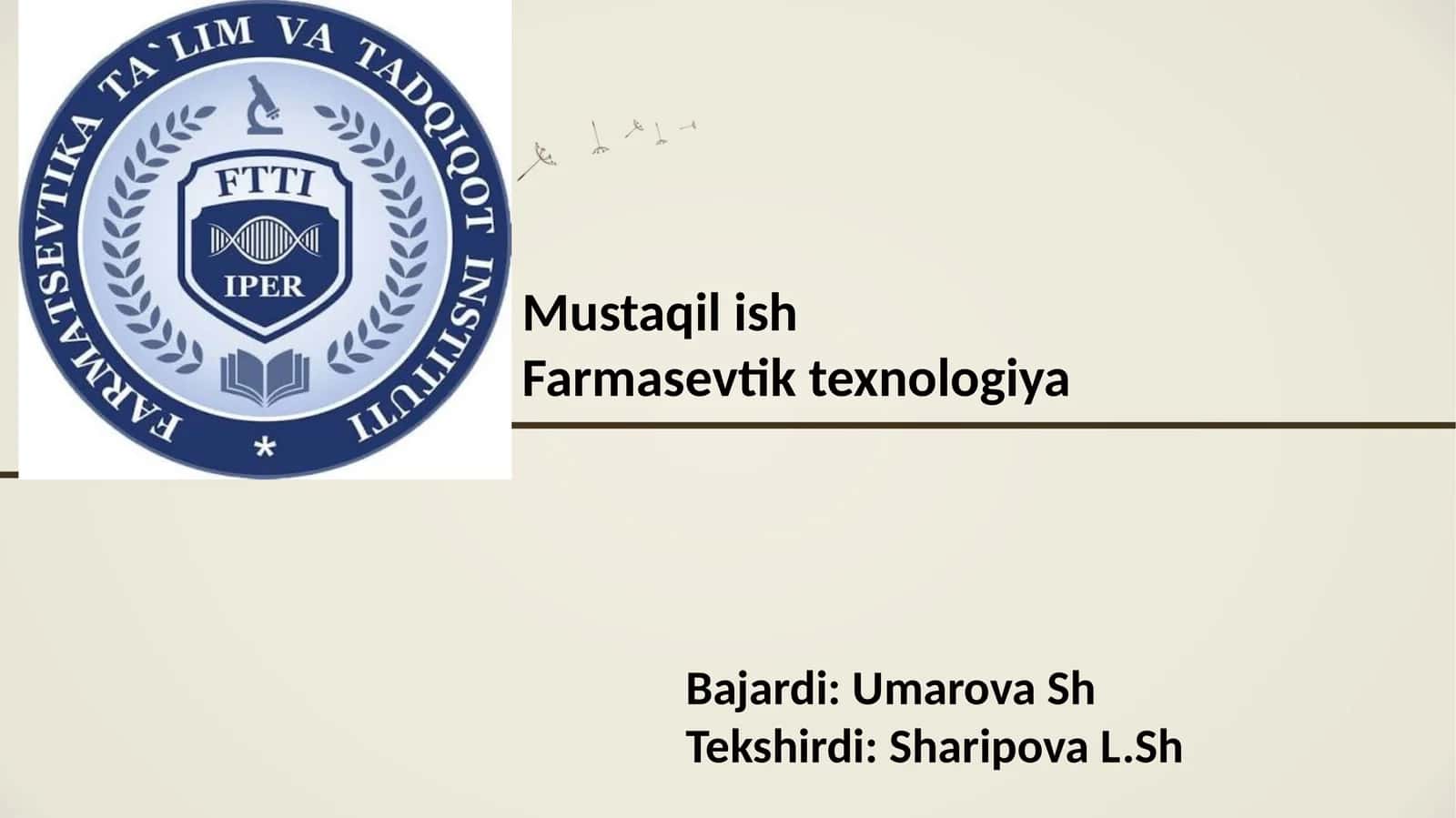 Farmasevtik texnologiya 1