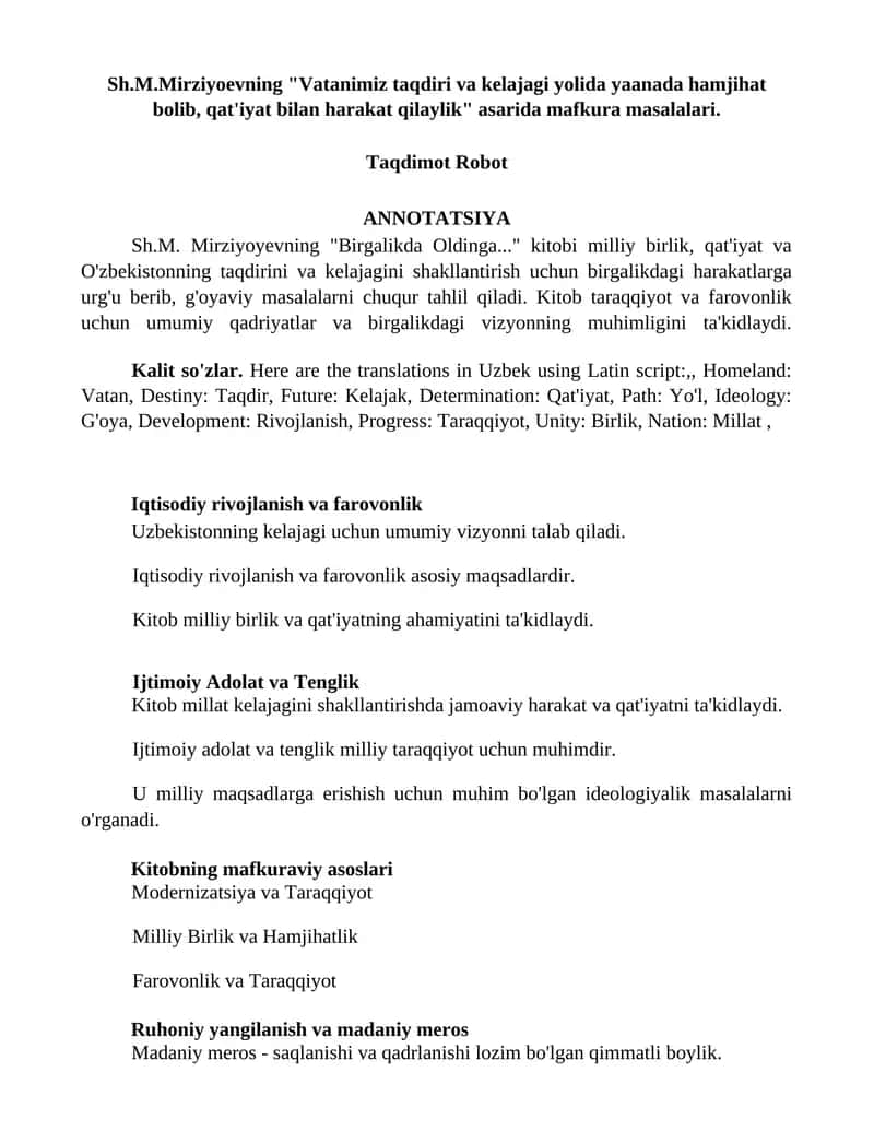 Iqtisodiy rivojlanish va farovonlik 1