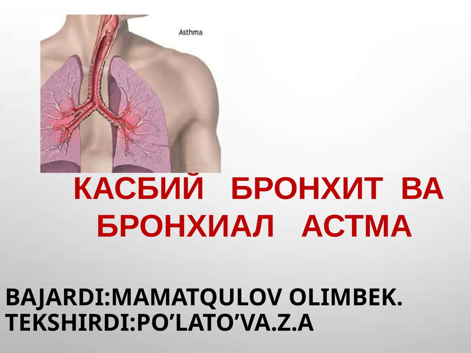 КАСБИЙ БРОНХИТ ВА БРОНХИАЛ АСТМА 1