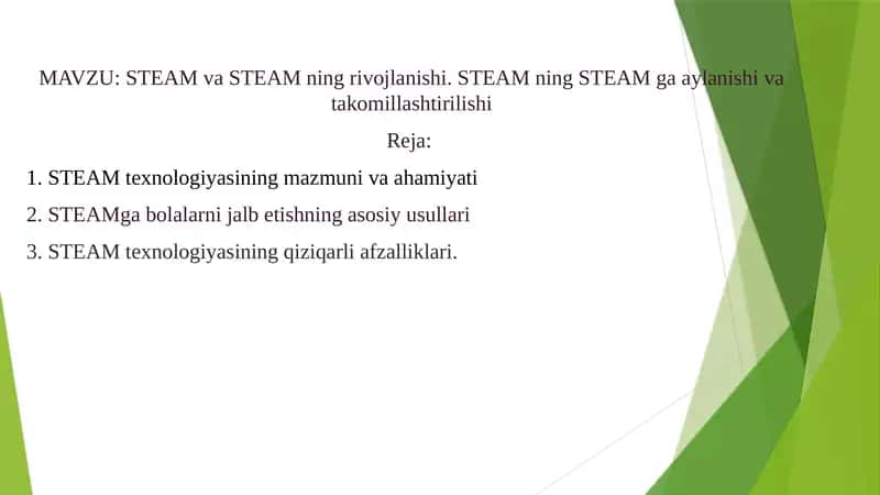 STEM va STEAMning rivojlanishi STEM va STEAMga aylanishi va takomillashishi. 1
