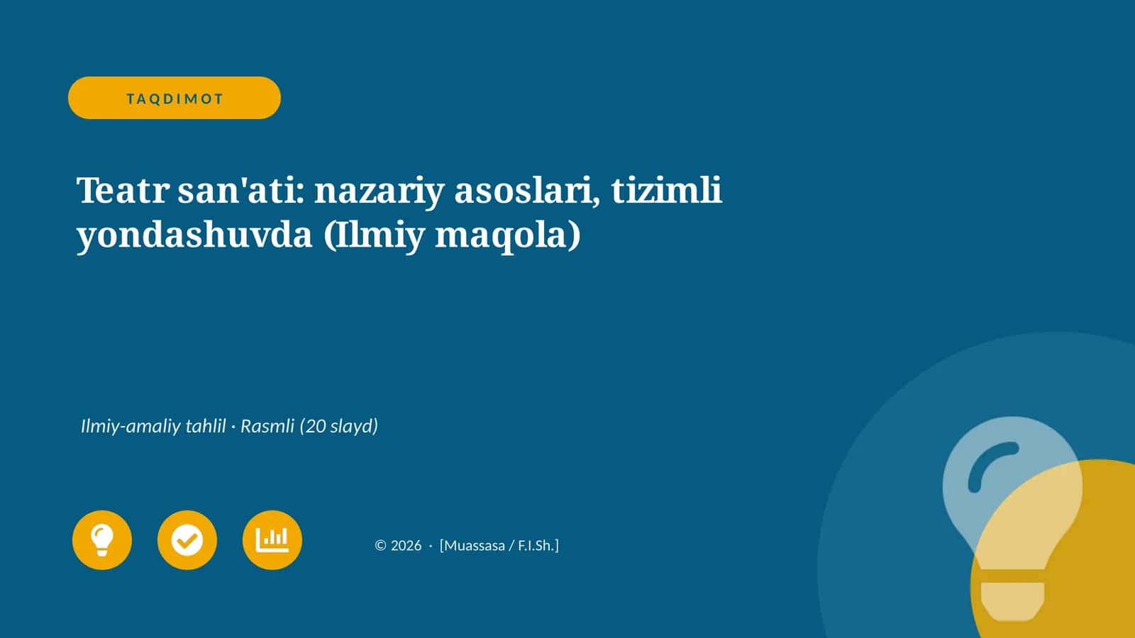 Teatr san'ati: nazariy asoslari, tizimli yondashuvda (Ilmiy maqola) 1