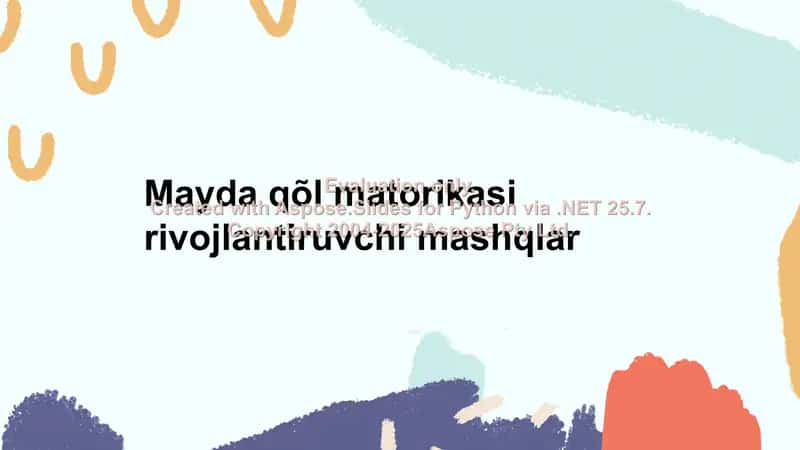 Mayda qõl matorikasi rivojlantiruvchi mashqlar 1