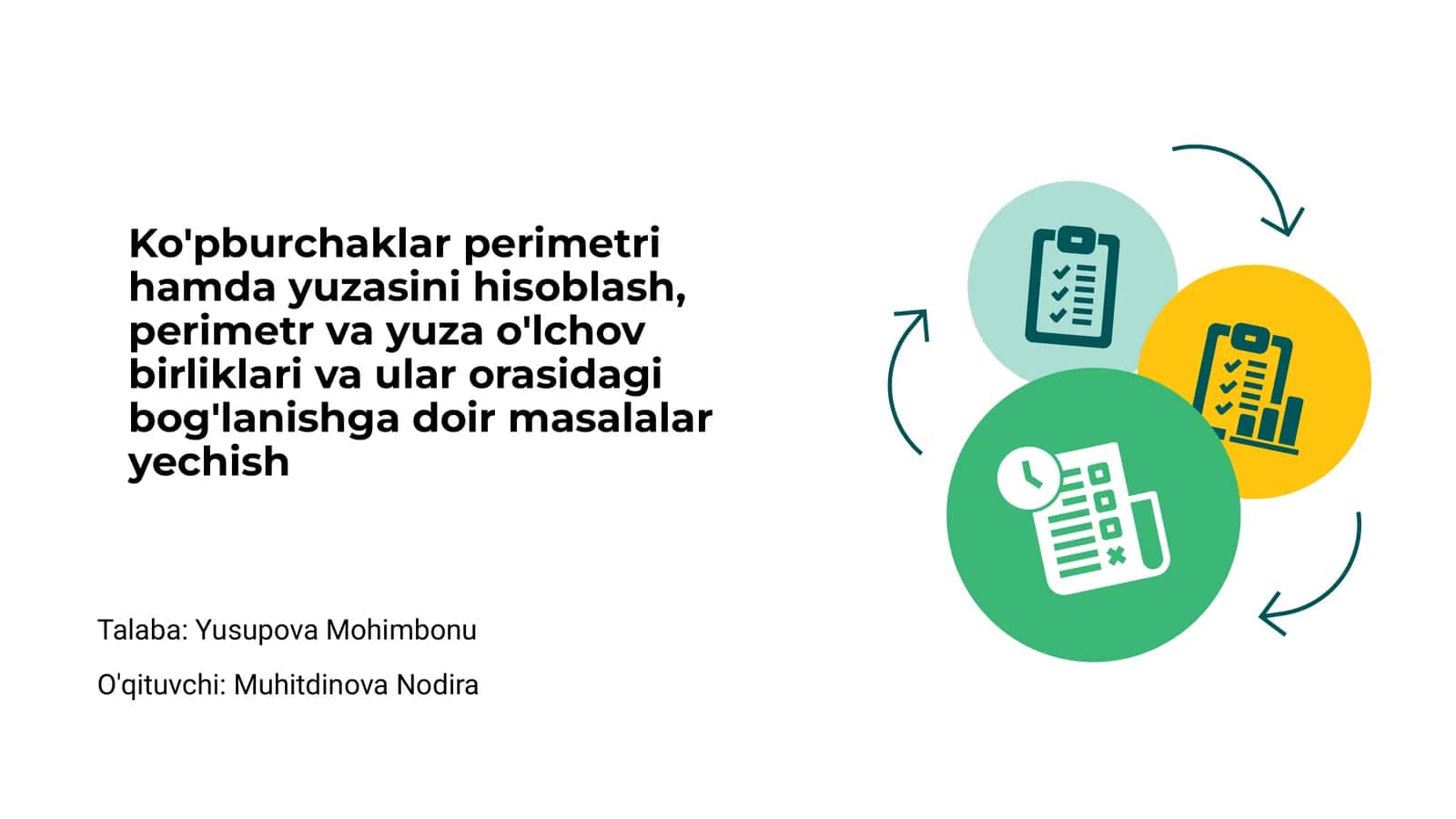 Ko'pburchaklar perimetri hamda yuzasini hisoblash 1