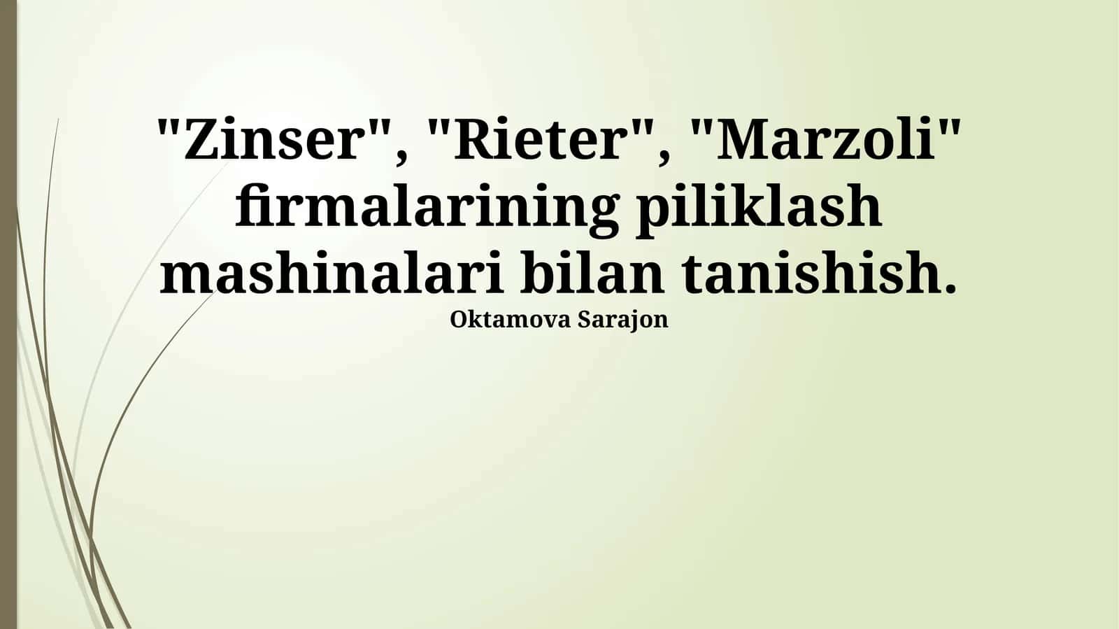 Marzoli Ring Spinning mashinalari 1
