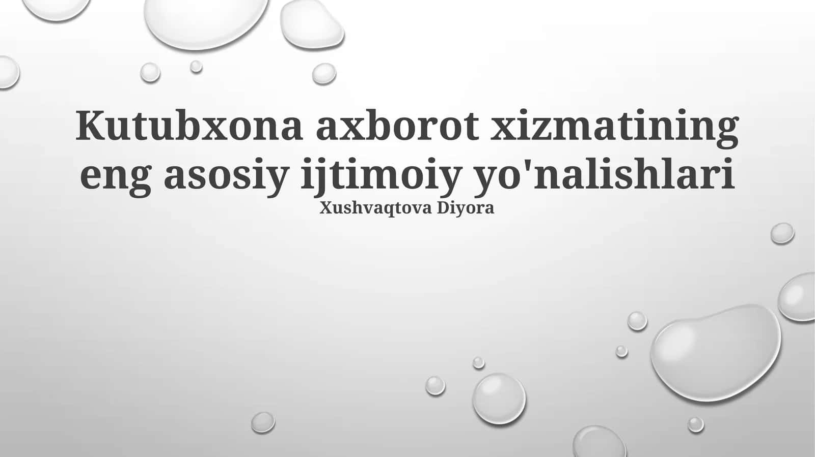 Kutubxona axborot xizmatining eng asosiy ijtimoiy yo'nalishlari 1