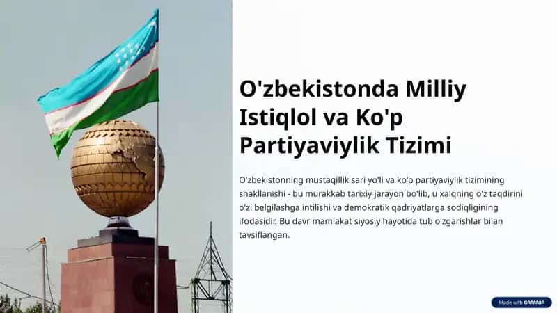 O'zbekistonda Milliy Istiqlol va Ko'p Partiyaviylik Tizimi 1