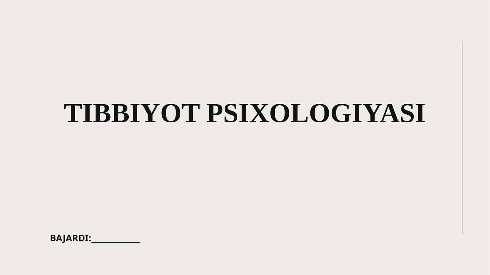 TIBBIYOT PSIXOLOGIYASI 1
