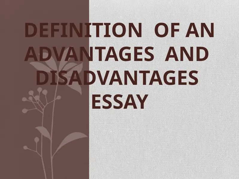 Definition of an advantages and disadvantages essay 1