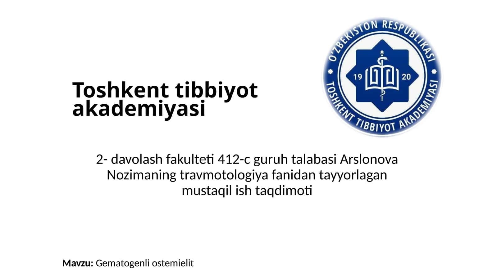 Gemotogenli osteomielit 1