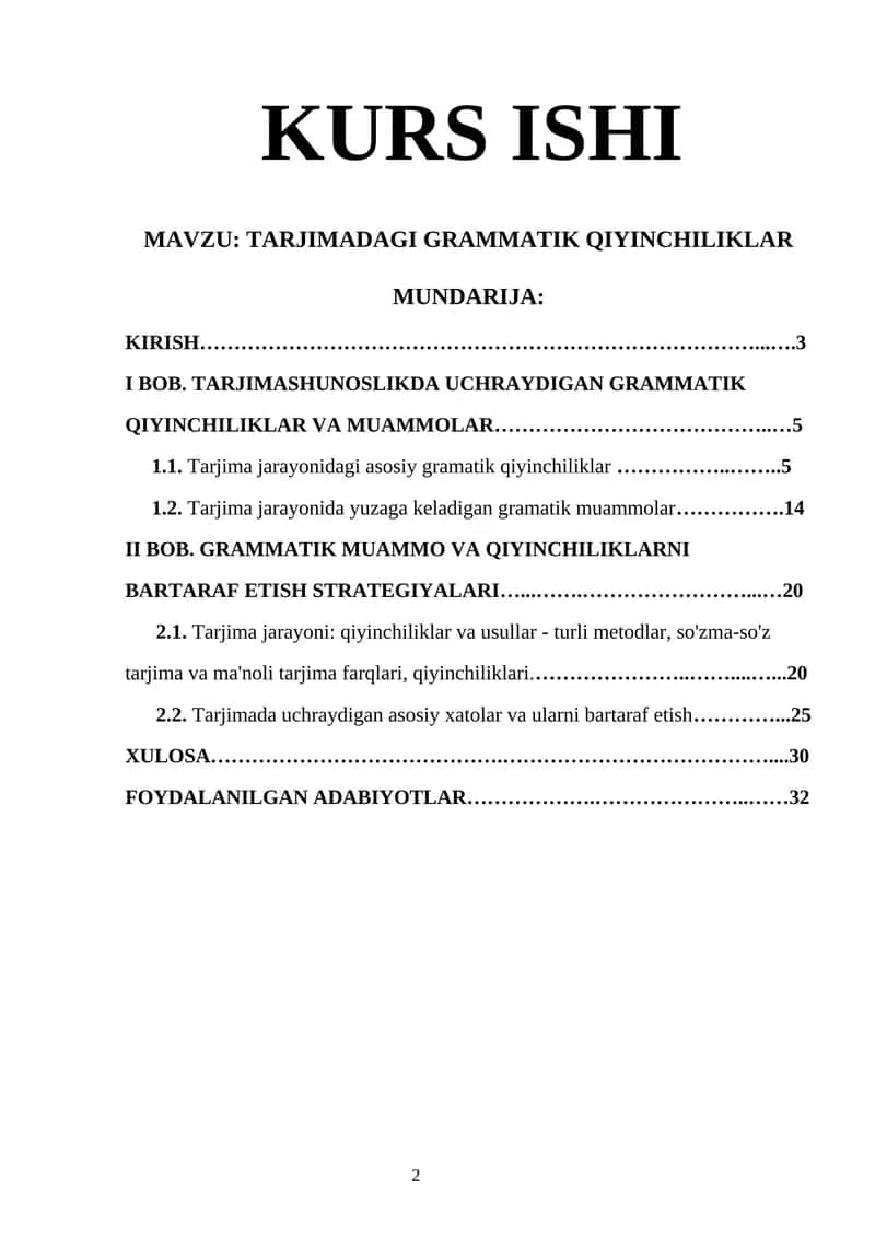 TARJIMADAGI GRAMMATIK QIYINCHILIKLAR 1