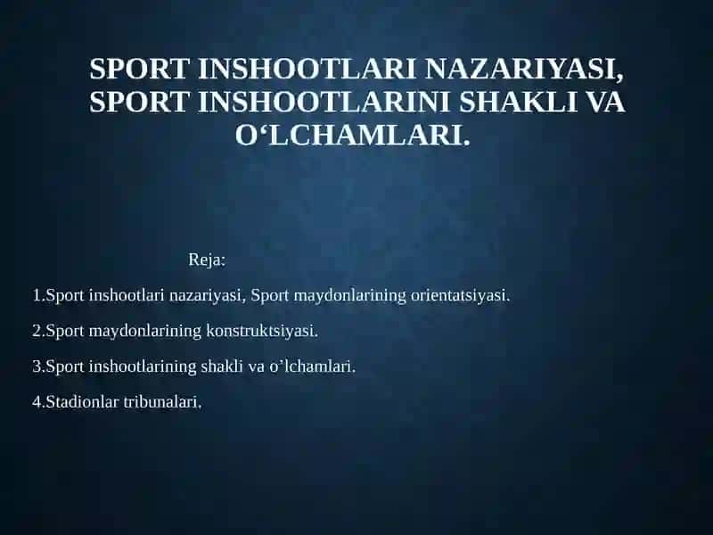 Sportinshootlarinazariyasi, Sportmaydonlarining shakl va o‘lchamlari