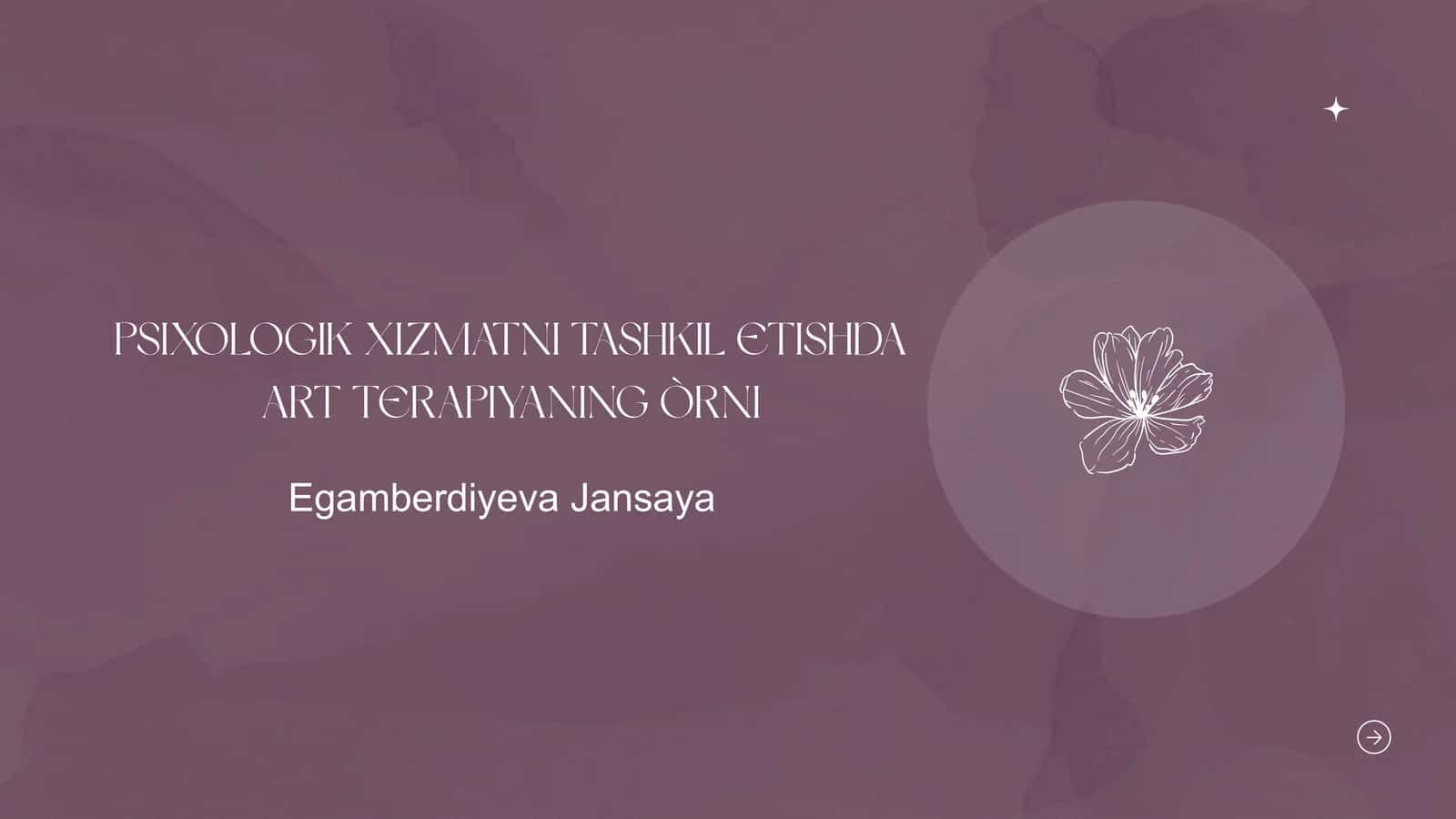 PSIXOLOGIK XIZMATNI TASHKIL ETISHDA ART TERAPIYANING ÒRNI 1