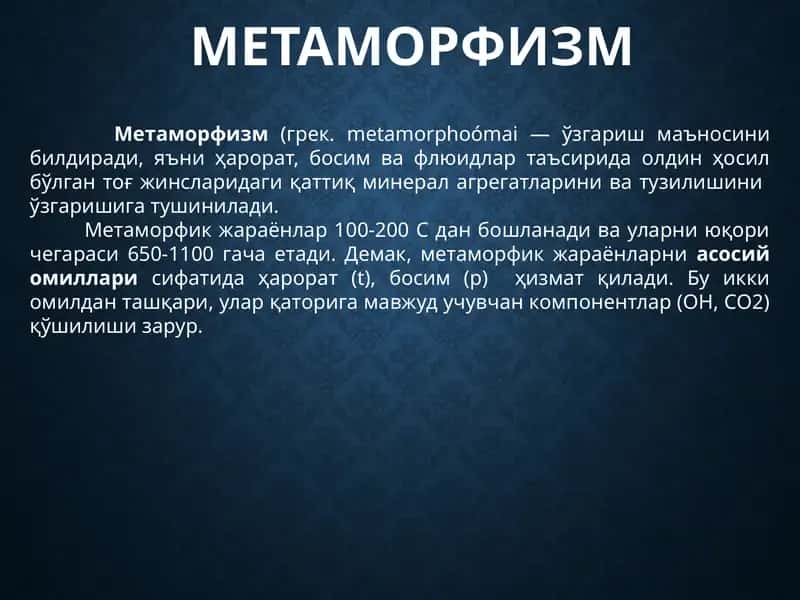 Метаморфизм 1