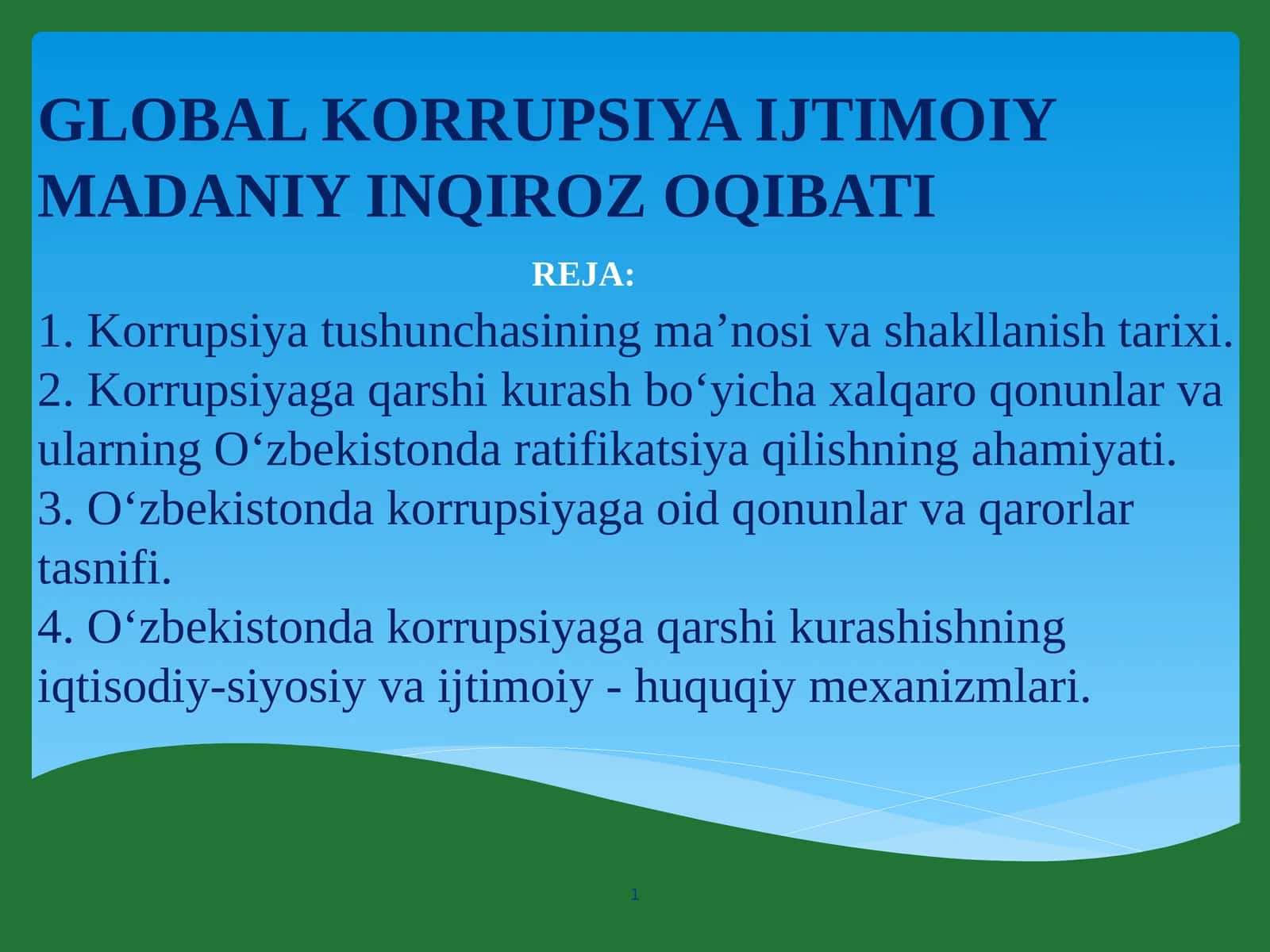 GLOBAL KORRUPSIYA IJTIMOIY MADANIY INQIROZ 1