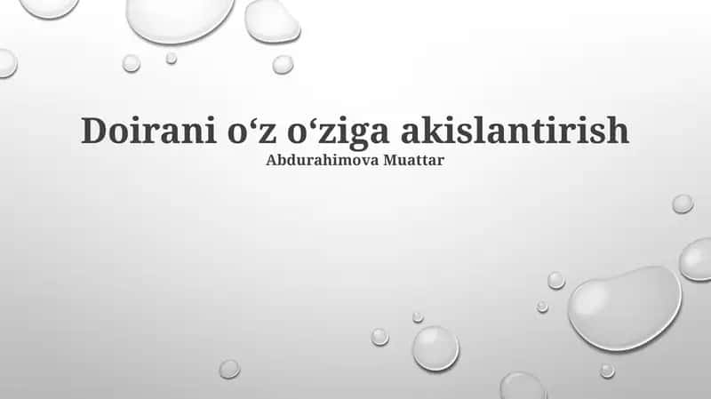 Doirani oʻz oʻziga akislantirish 1