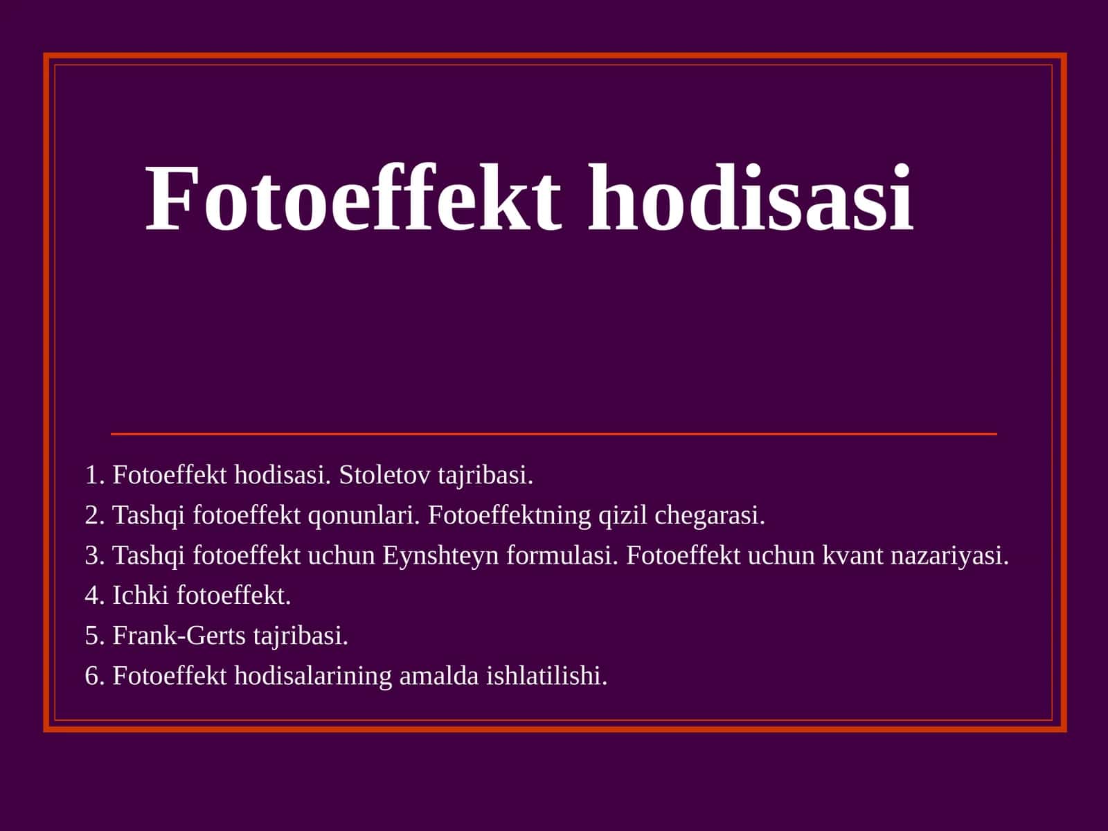 Fоtоeffеkt hоdisasi 1