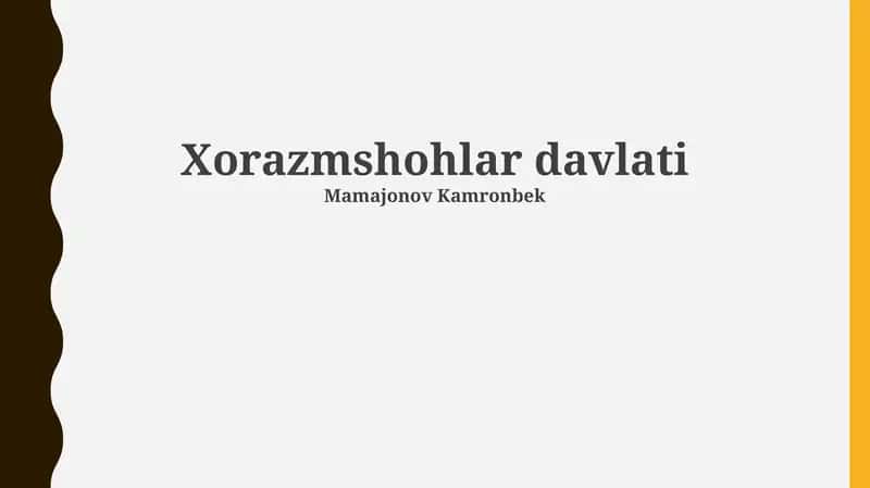 Xorazmshohlar davlati: Kelib chiqishi, yuksalishi va qulashi 1