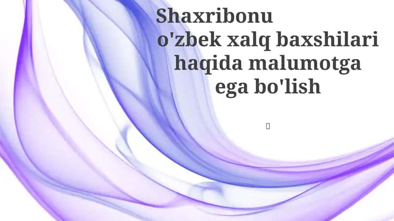 O'zbek baxshilari (bachi) 1