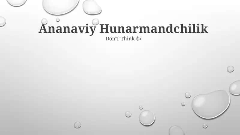 Anʼanaviy Hunarmandchilik 1