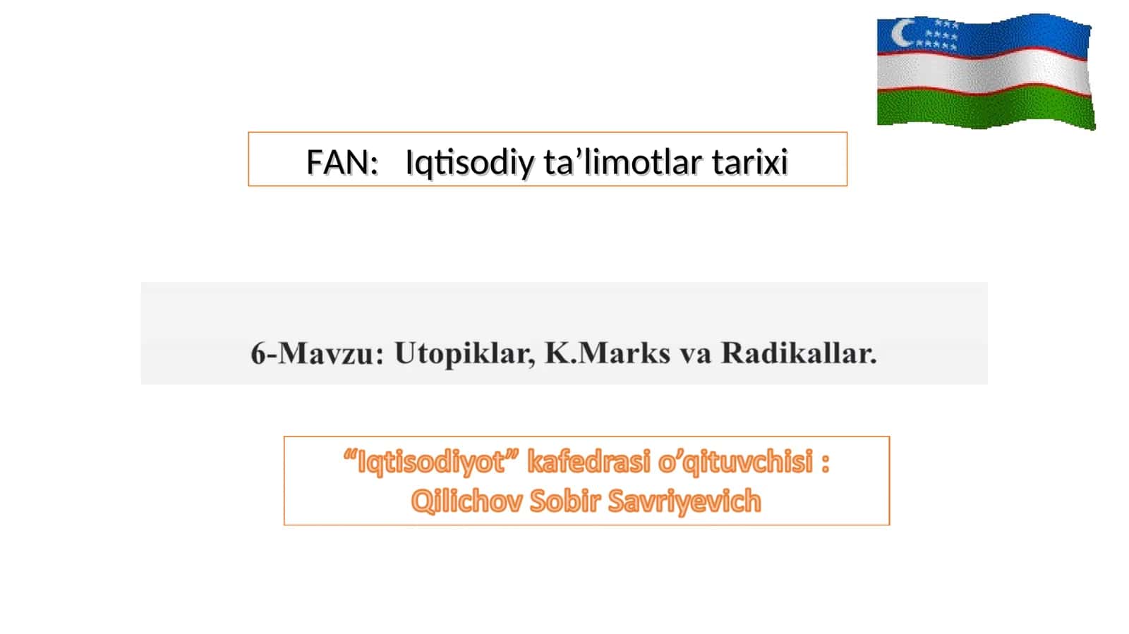 Iqtisodiy ta’limotlar tarixi 1