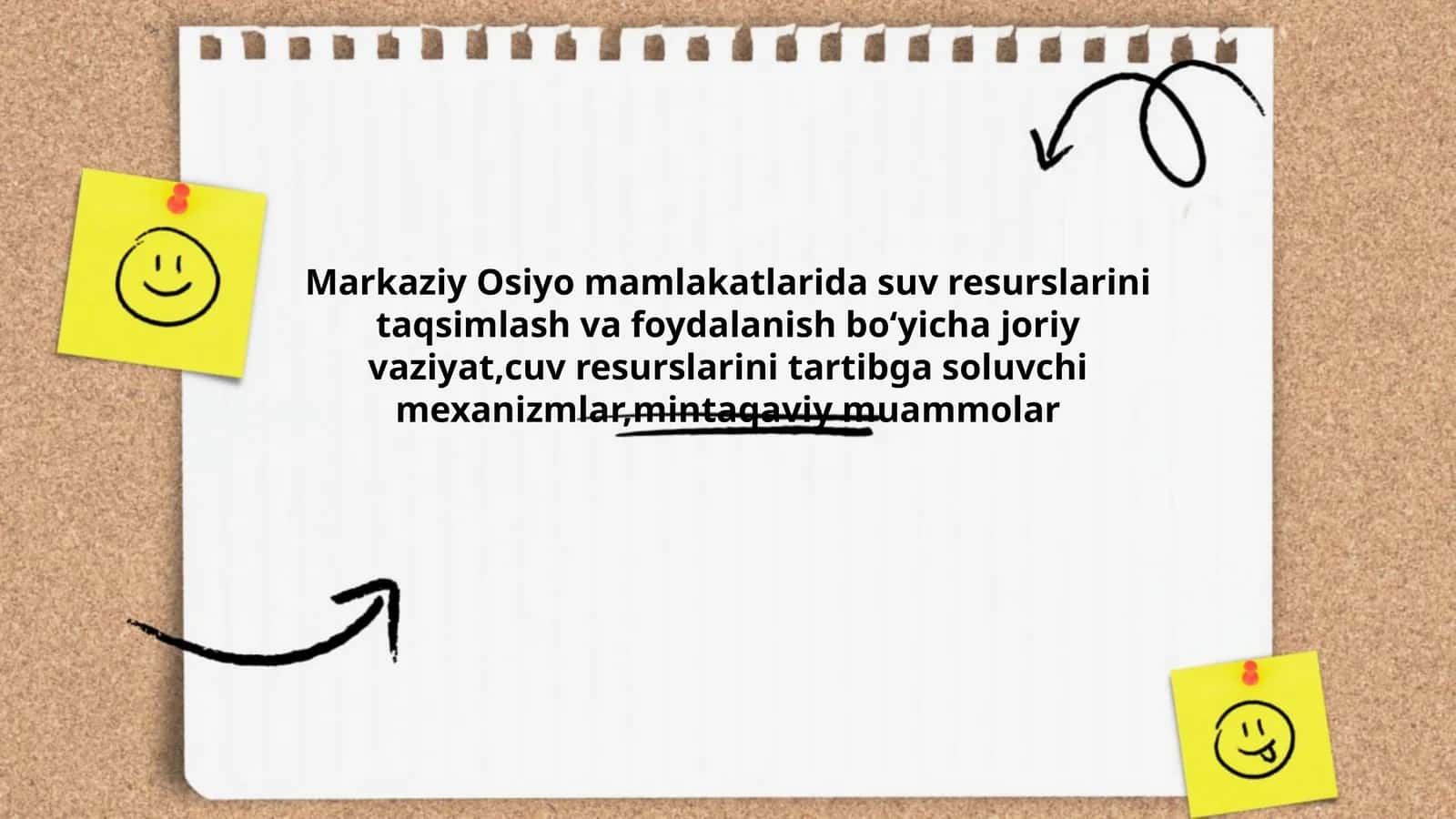Markaziy Osiyo mamlakatlarida suv resurslarini taqsimlash va foydalanish 1