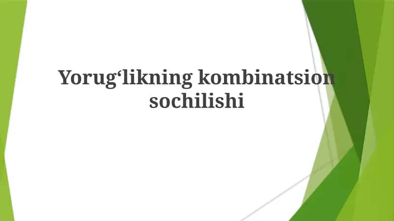 Kombinatsion sochilish 1