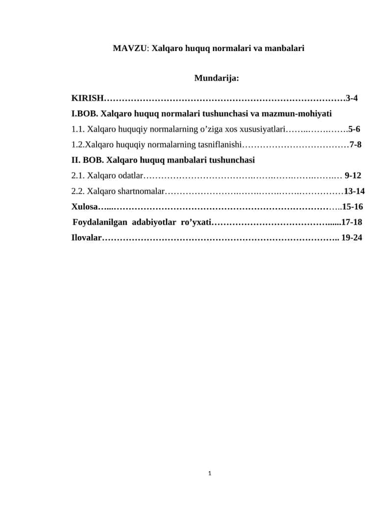 Xalqaro huquq normalari va manbalari 1