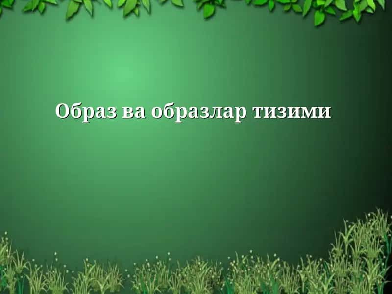 Образ ва образлар тизими 1
